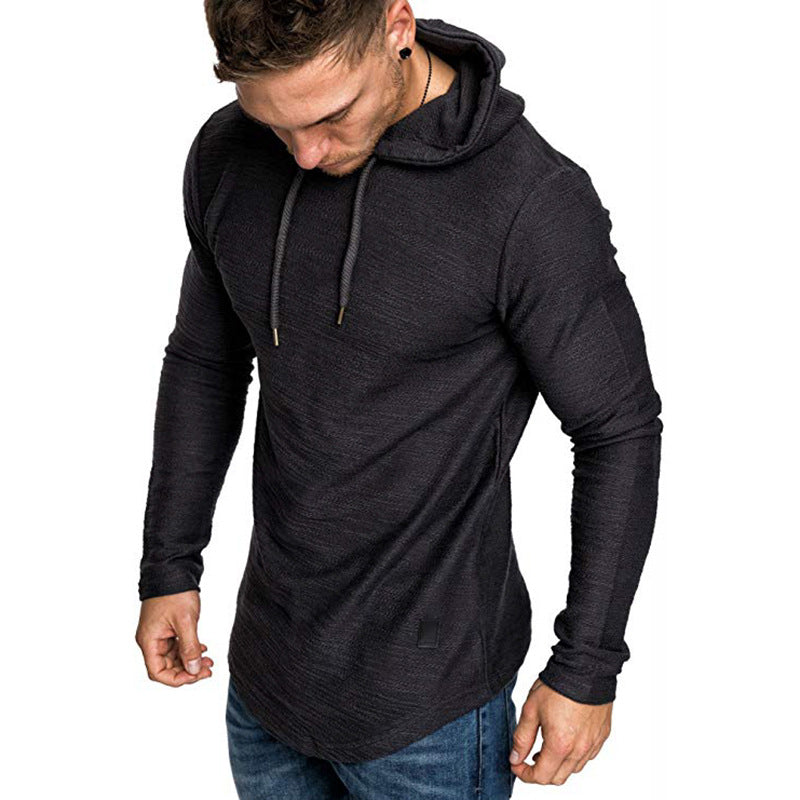 Sudadera con capucha para hombre Sudadera casual de manga larga Tops delgados Camiseta de gimnasio