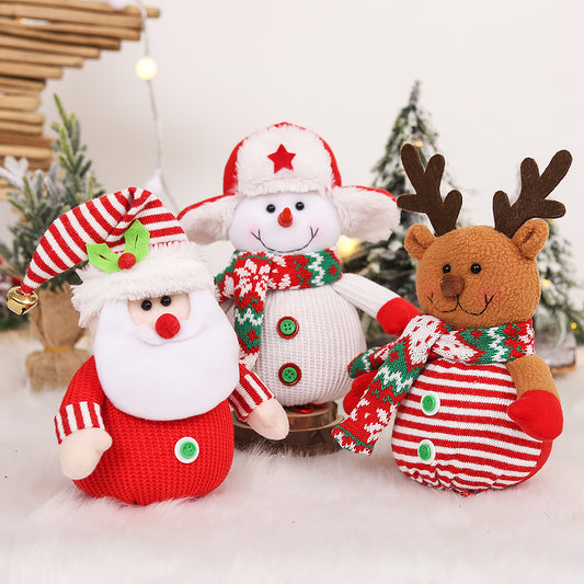 Christmas Knitted Plush Doll Puffed Bag