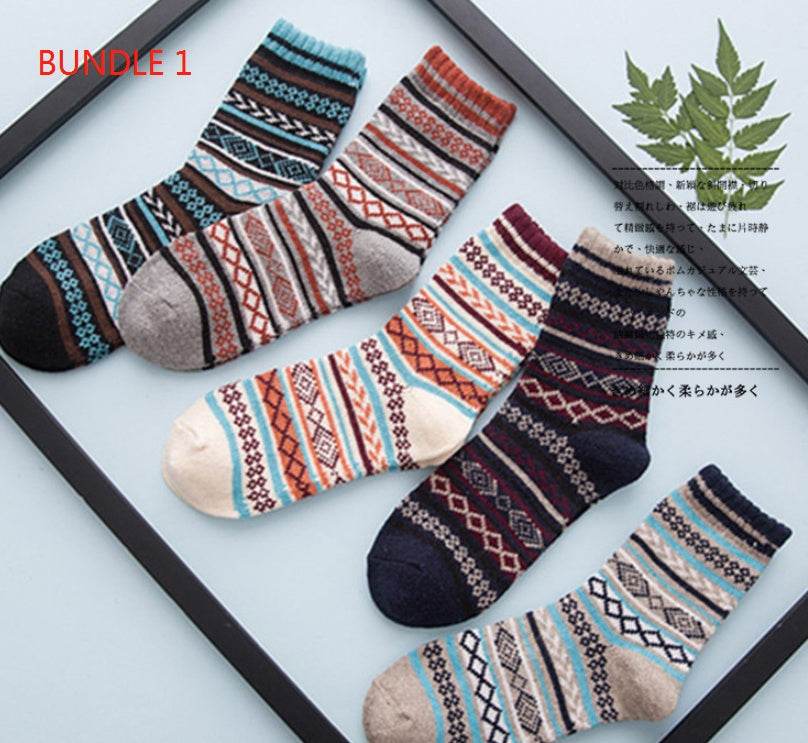 Winter Thick Warm Stripe Wool Socks Casual Sock Business Socks - Here2Save