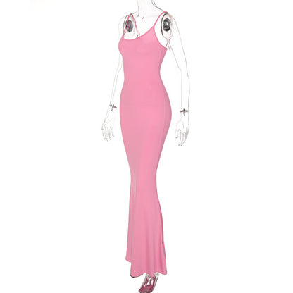 Vestido largo con tirantes finos para mujer, vestidos sexys ajustados y ajustados para fiesta y discoteca, vestidos informales de calle con tirantes