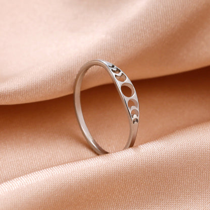 Cut Titanium Steel Gold Hollowed-out Sun Ring