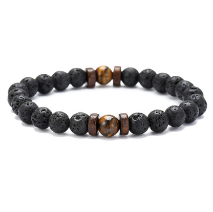 Personality Men's Black Volcanic Stone Bracelet - Here2Save