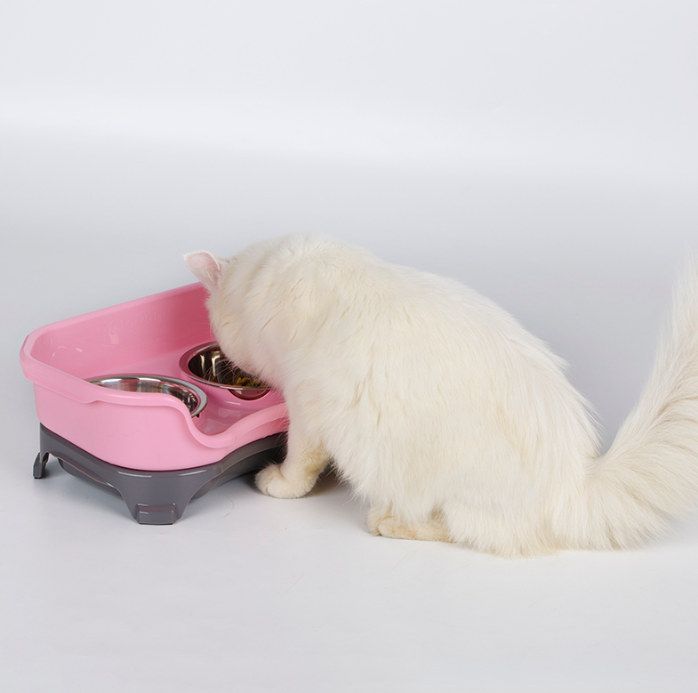 Cuenco para perros y gatos, cuenco doble para mascotas, a prueba de salpicaduras, cuenco de arroz para perros y gatos, cuenco de comida, cuenco de acero inoxidable