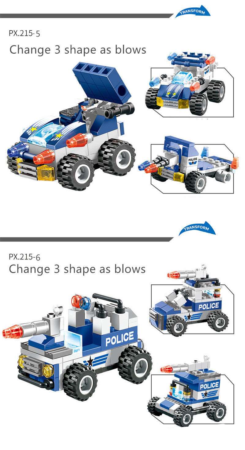 762Pcs Robot Car City Police Building Blocks Set