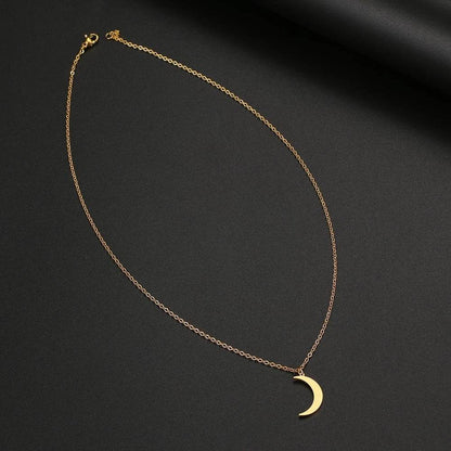 Women's Fashion Simple Stainless Steel Moon Pendant Necklace - Here2Save