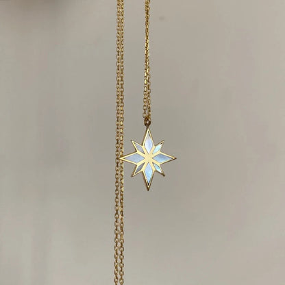 18K Gold Six Pointed Star Clavicle Chain