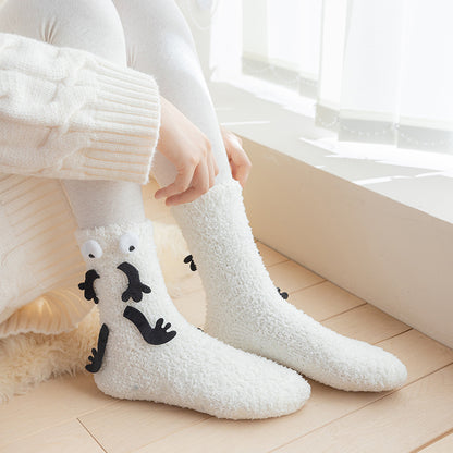 Women's Fashion Simple Coral Fleece Tube Socks