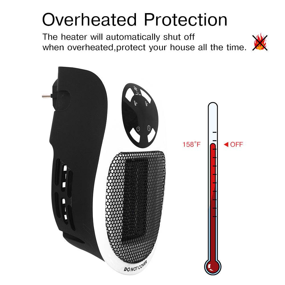Portable Electric Heater Wall Fan Heater Handy Heating Stove Adjustable Thermostat Radiator Warmer Machine Home Appliance - Here2Save