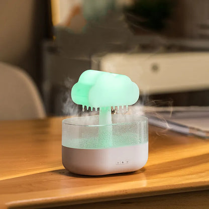 Humidificador de luz nocturna de nube de lluvia con sonido de gota de agua de lluvia y difusor de aceites esenciales con luz Led de 7 colores aromaterapia