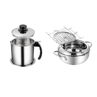 Stainless Steel Telescopic Folding Basket Frying Basket French Fries Degreasing Kitchen Tool - Here2Save