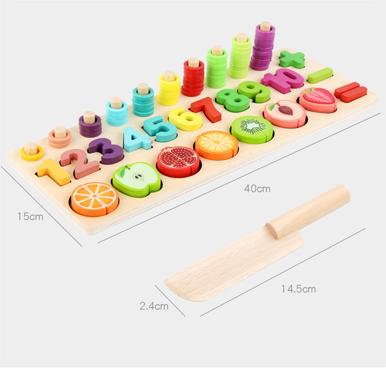 Children's fruit logarithmic board puzzle building blocks