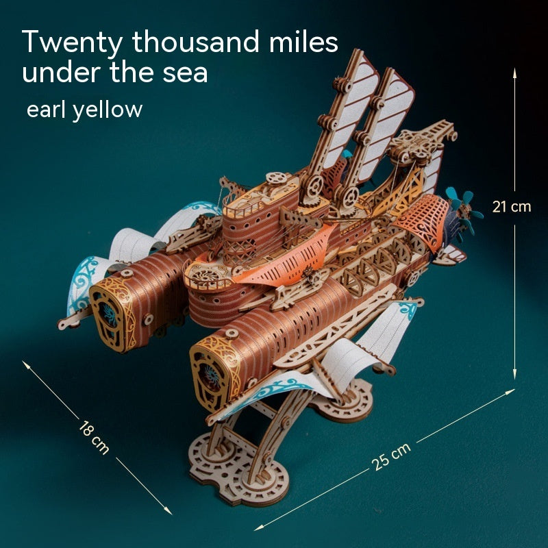 Wooden Puzzle Fantasy Spacecraft Model