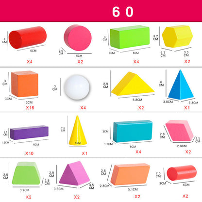 32 Material didáctico de matemáticas para escuela primaria modelo geométrico sólido