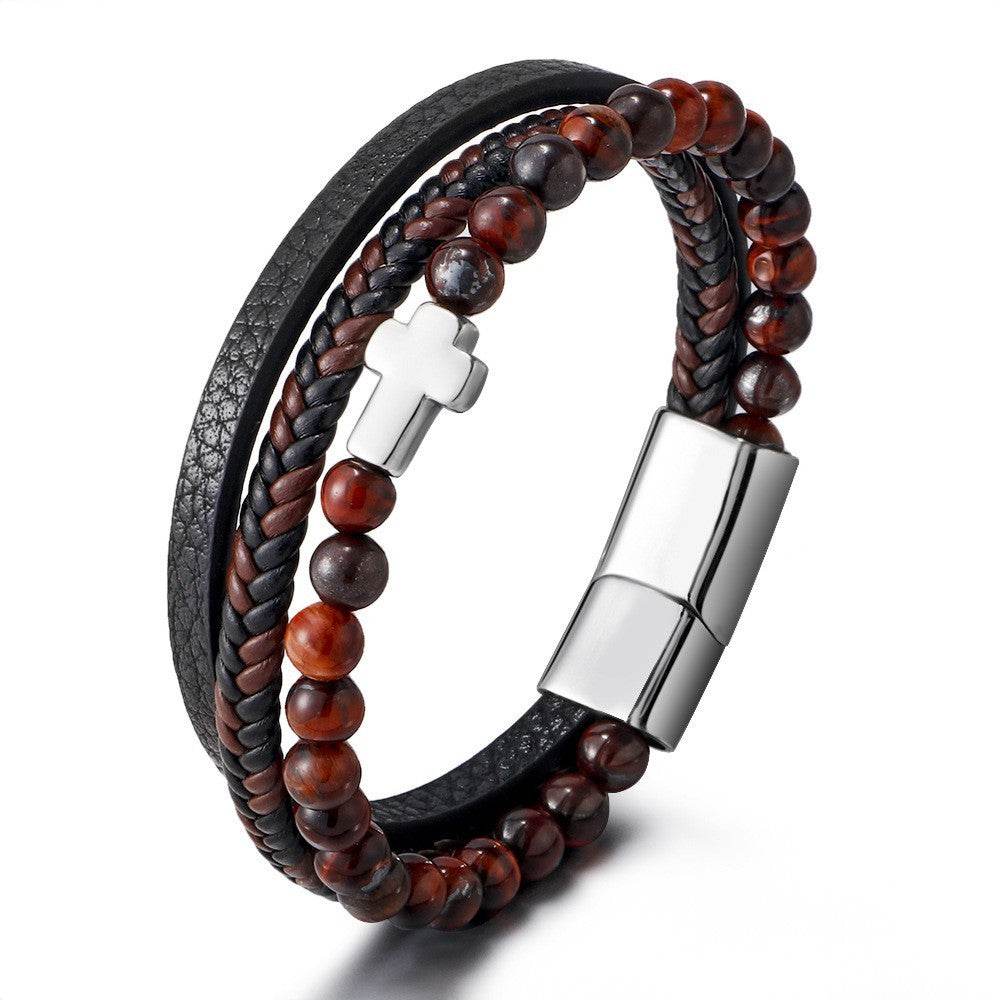 Cross Multi-layer Stainless Steel Men's Bracelet - Here2Save