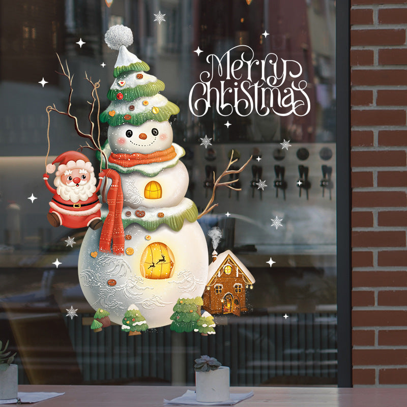 Christmas Glazing Plate Glass Self-adhesive Stickers