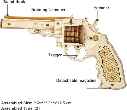 ROKR rompecabezas de madera juguetes de pistola modelo DIY kits de construcción 3D para regalos