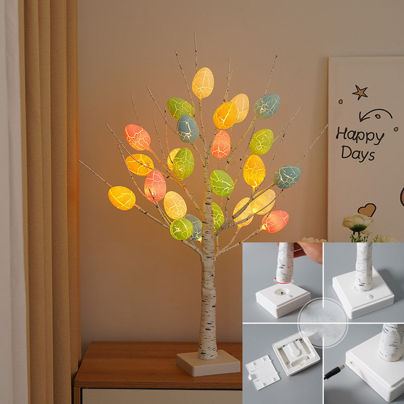 Easter Decoration 60cm Birch Tree Home Easter Egg LED Light Gift Spring Party Tabletop Ornaments Light Easter Party Kids Gifts - Here2Save