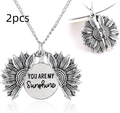 You Are My Sunshine Sunflower Necklace Women Men - Here2Save