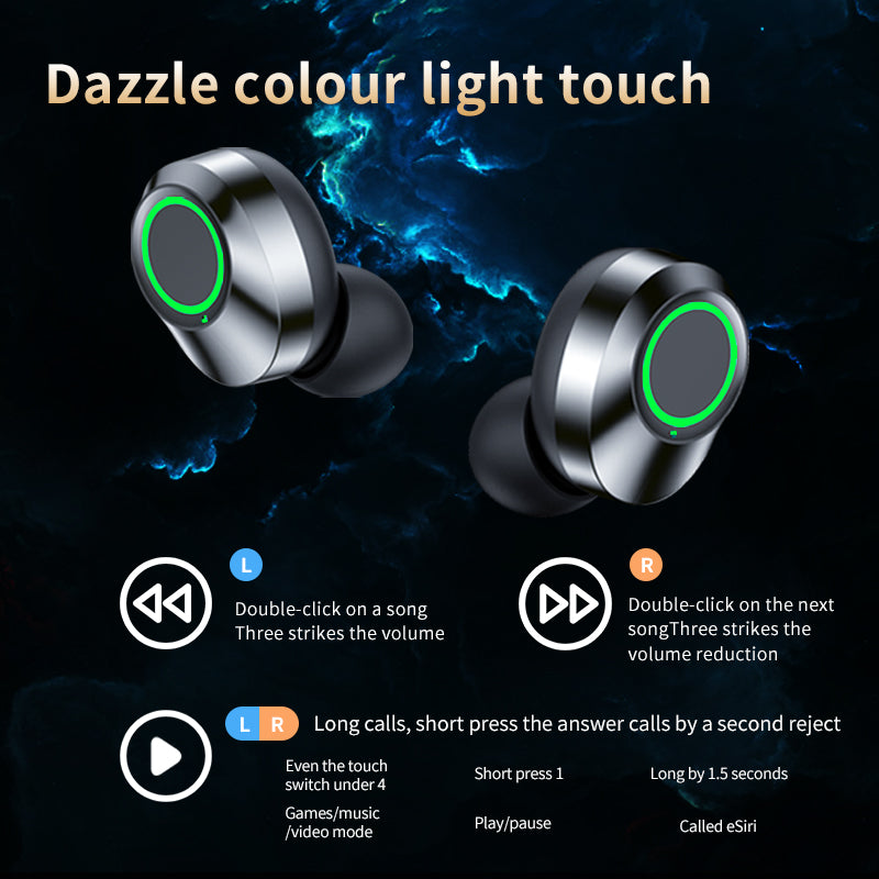 YD03 Wireless Bluetooth Headset TWS Large Screen Smart Digital Display In Ear Breathing Light - Here2Save