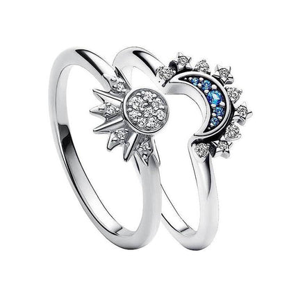 Sun And Moon Rings Couple Rhinestones Ring For Love Valentine's Day Jewelry - Here2Save