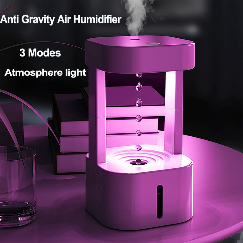 Creative Anti-gravity Water Drop Humidifier Air Conditioning Mist Spray Household Quiet Bedroom Office With 580ML Water Tank - Here2Save