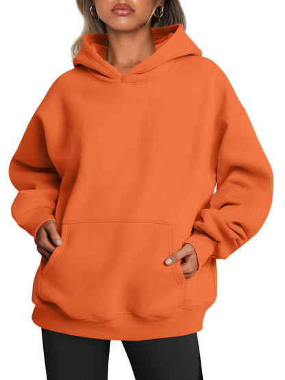 Sudaderas con capucha de gran tamaño para mujer, sudaderas sueltas de lana con bolsillo, sudaderas con capucha de manga larga, suéteres, trajes de invierno y otoño, ropa deportiva