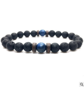 Personality Men's Black Volcanic Stone Bracelet - Here2Save