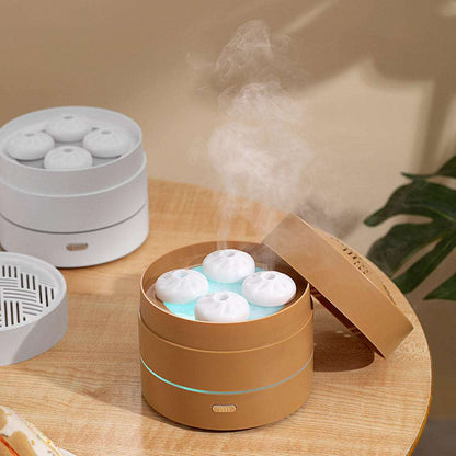 1pc Unique Four Spray Design Steaming Bun Aroma Diffuser 200ml USB Ultrasonic Air Humidifier LED Night Light Essential Oil Diffuser Aromatherapy Diffuser For Home Office