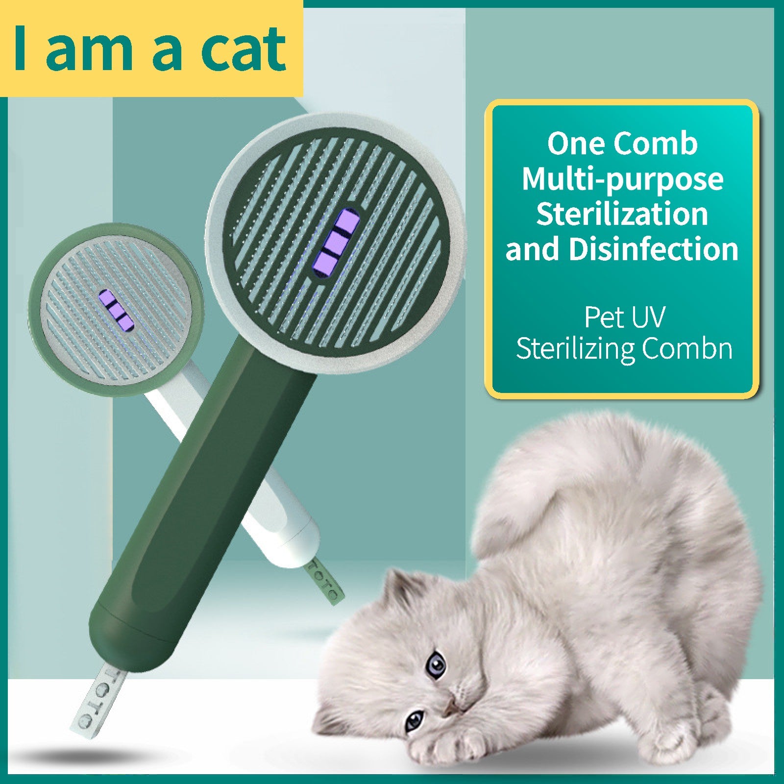 Pet Germicidal Sterilizing Comb Usb Rechargeable Cat Dog Automatic Hair Removal Brush Floating Beauty Comb Grooming Tool - Here2Save