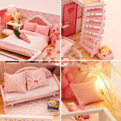 Stable Happiness Hut Hand-assembled Doll House Mini Scene Wooden House - Here2Save