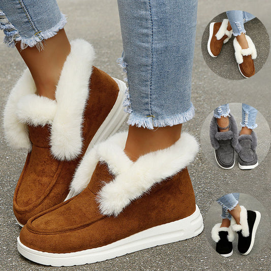 Snow Boots Warm Winter Shoes Plush Fur Ankle Boots Women - Here2Save