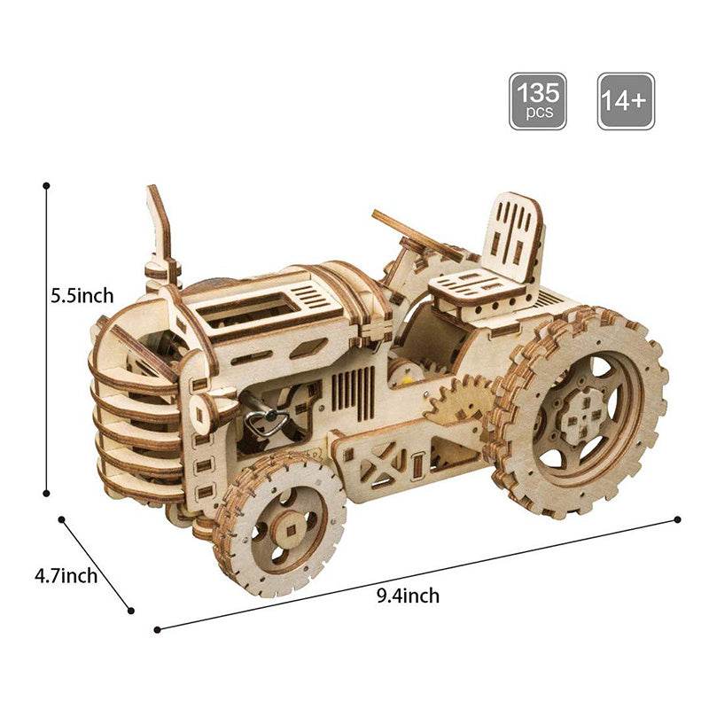 Robotime ROKR Mechanical Gear Drive Tractor DIY Model Building Kit - Here2Save