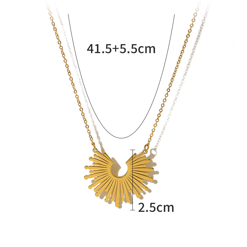 18K Titanium Steel Sunflower Necklace Women's Necklace