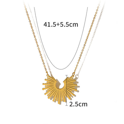 18K Titanium Steel Sunflower Necklace Women's Necklace