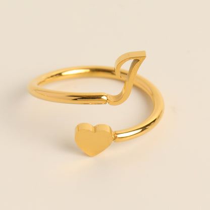 Anillo de cola de amor tridimensional con letras 26