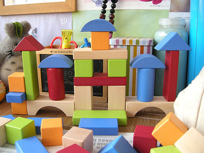 Solid wood building blocks