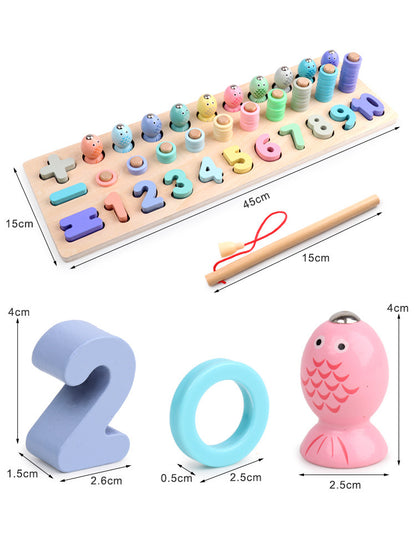 New macaron digital shape three-in-one board educational toys