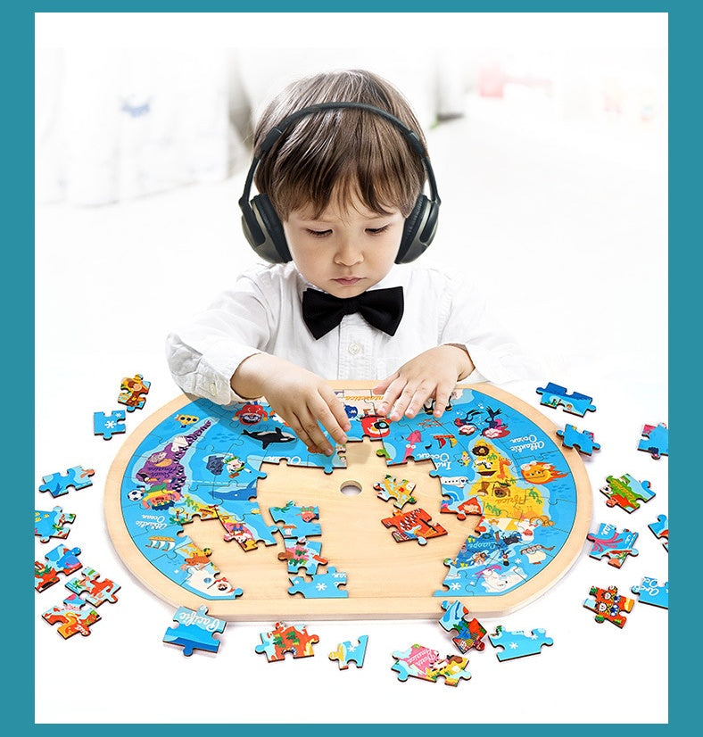 World Map Wooden Puzzle