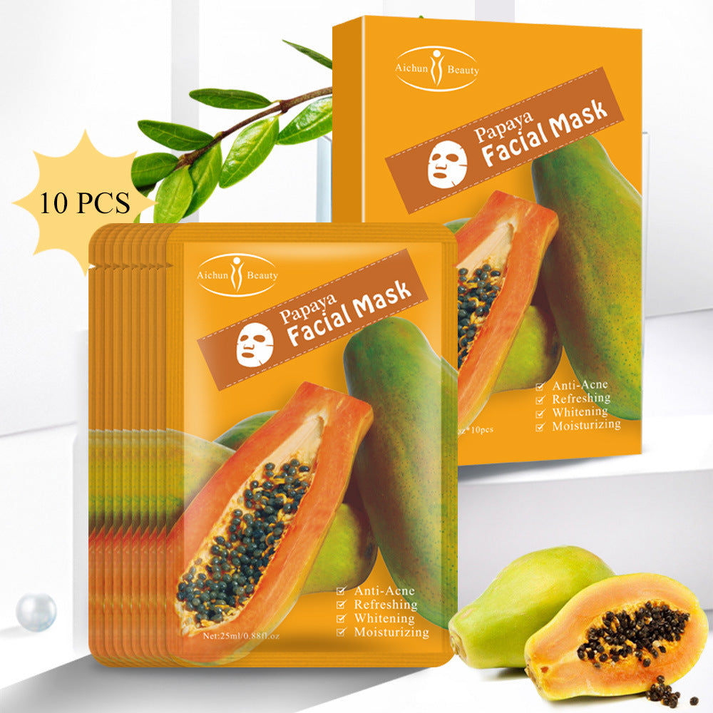 Hoja de mascarilla hidratante de papaya para mujer