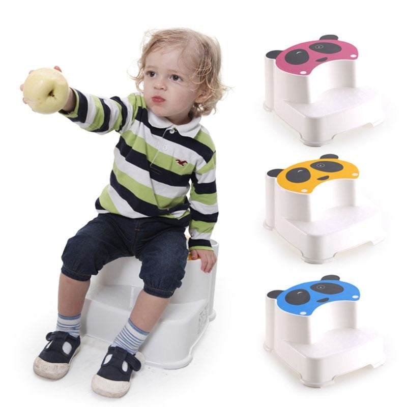 Kids Baby Double-layer Step Stool Children Boys Girls Bathroom Toddler Toilet Training Anti-Slip Footstool