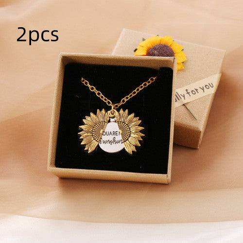 You Are My Sunshine Sunflower Necklace Women Men - Here2Save