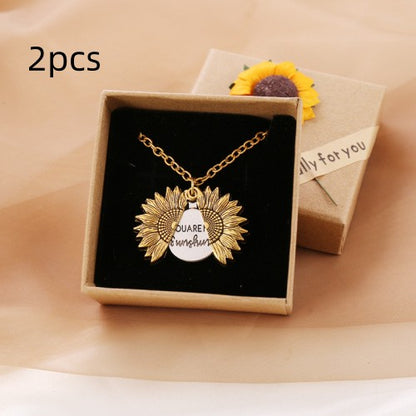 You Are My Sunshine Sunflower Necklace Women Men - Here2Save