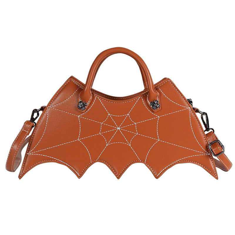 Bolsos de hombro con forma de telaraña de Halloween, bolsos de Pu con personalidad de Batgirl, bandolera de mensajero a la moda