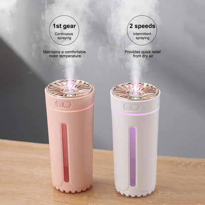 Wireless Air Humidifier Colorful Lights Mute Ultrasonic USB Fogger Diffuser Purifier 800mAh Rechargeabl Cool Mist Maker For Car - Here2Save