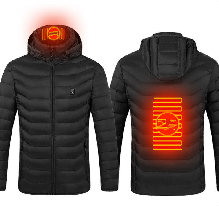 New Heated Jacket Coat USB Electric Jacket Cotton Coat Heater Thermal Clothing Heating Vest Men's Clothes Winter - Here2Save