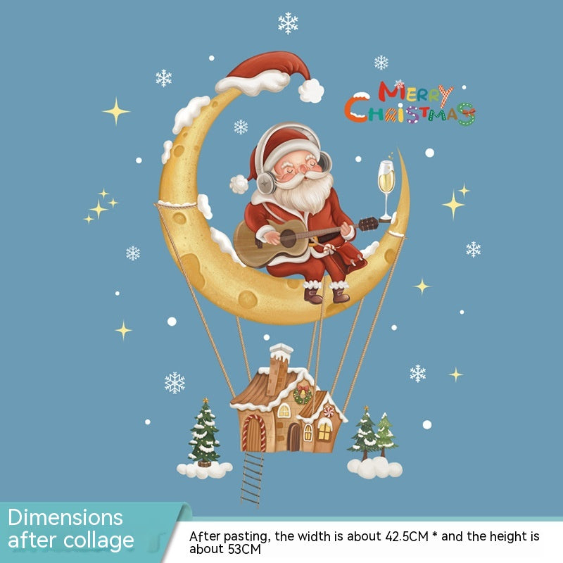 Christmas Decoration Santa Claus Electrostatic PVC Wall Sticker