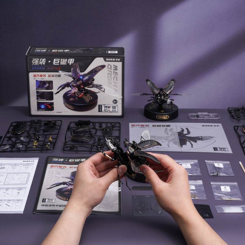 Robotime Rokr The Storm Beetle DIY Moveable Mechanic Organism 3D Puzzle Series Steampunk Design Funny Toys For Kids Child - Here2Save