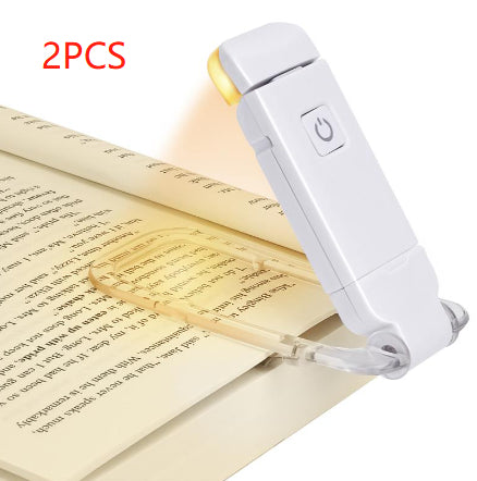 Luz LED recargable por USB para lectura de libros, brillo ajustable, protección ocular, Clip, luz de libro, marcapáginas portátil, luz de lectura