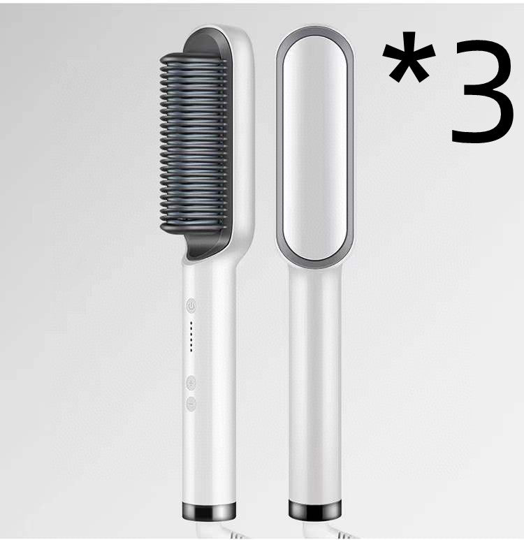 New 2 In 1 Hair Straightener Hot Comb Negative Ion Curling Tong Dual-purpose Electric Hair Brush - Here2Save