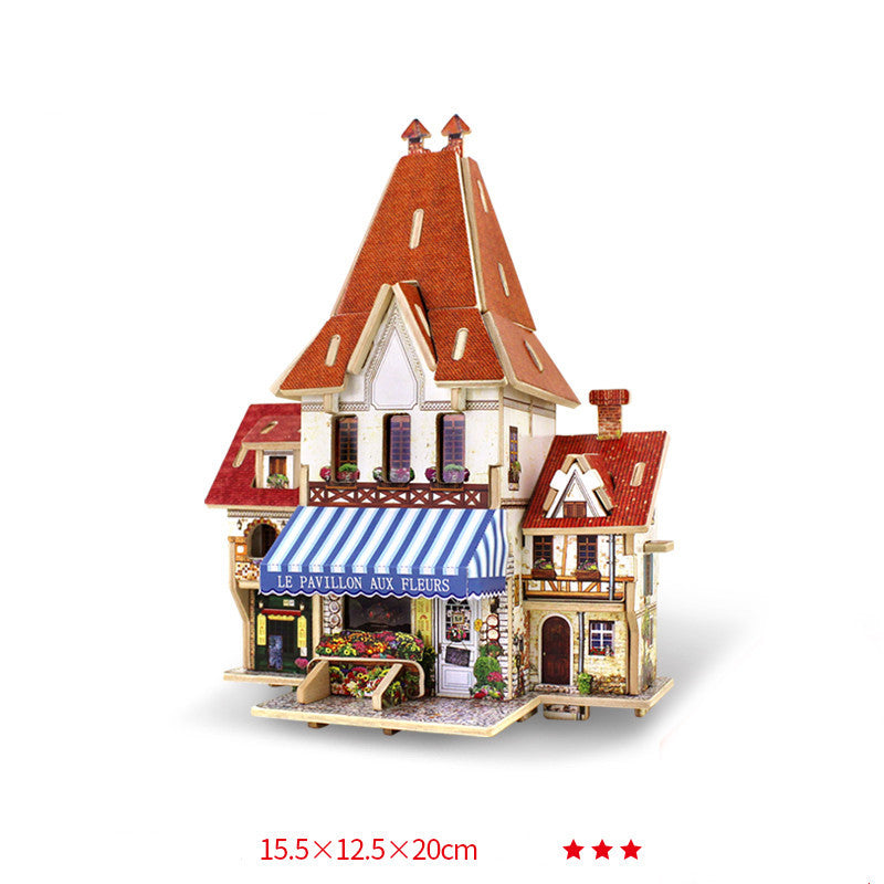 House assembly model 3D wooden three-dimensional puzzle